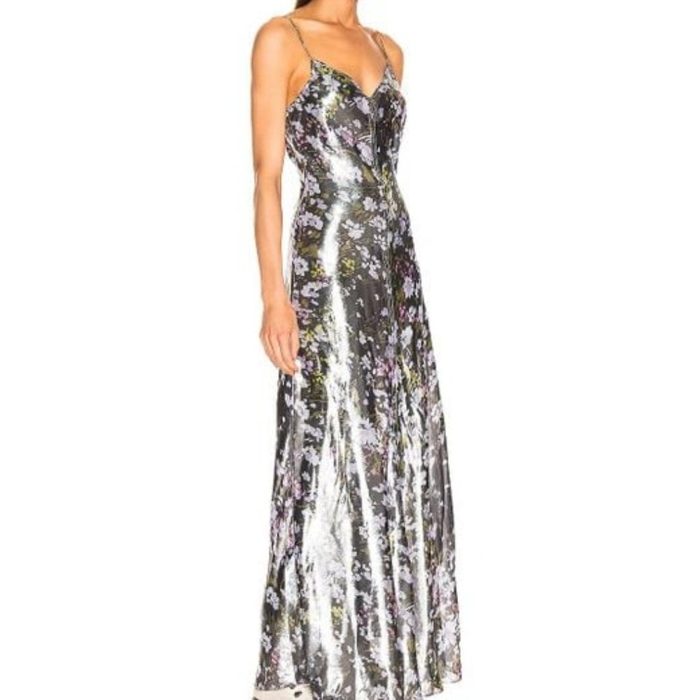 Beautiful Ganni silver lurex gown size 36/small Brand New never worn.